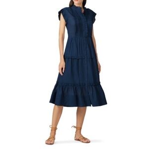 Sea New York Navy Blue Viola Midi Dress Size 10 US $425
